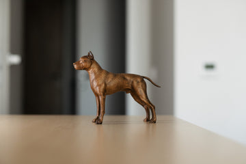 Pit Bull / Staffordshire Terrier Wooden Figurine – Handcrafted Beechwood Dog Sculpture