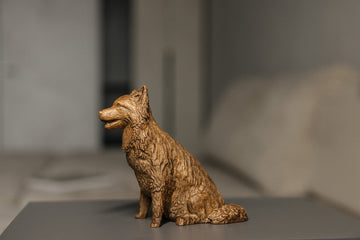 Border Collie Wooden Figurine – Hand-Finished Beechwood Sculpture