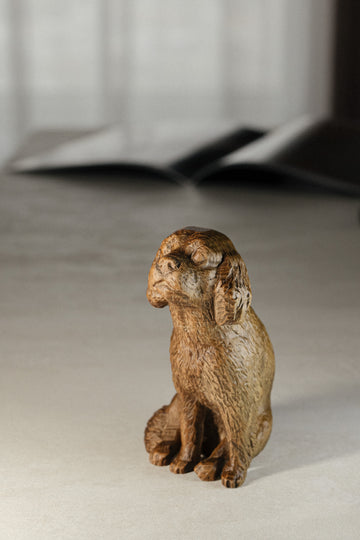 Handcrafted beech wood figurine of a Cavalier King Charles Spaniel