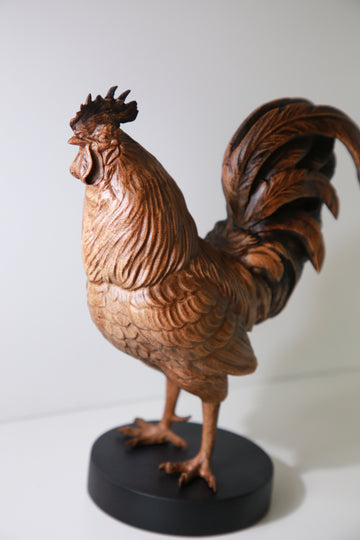 Wooden Rooster Figurine