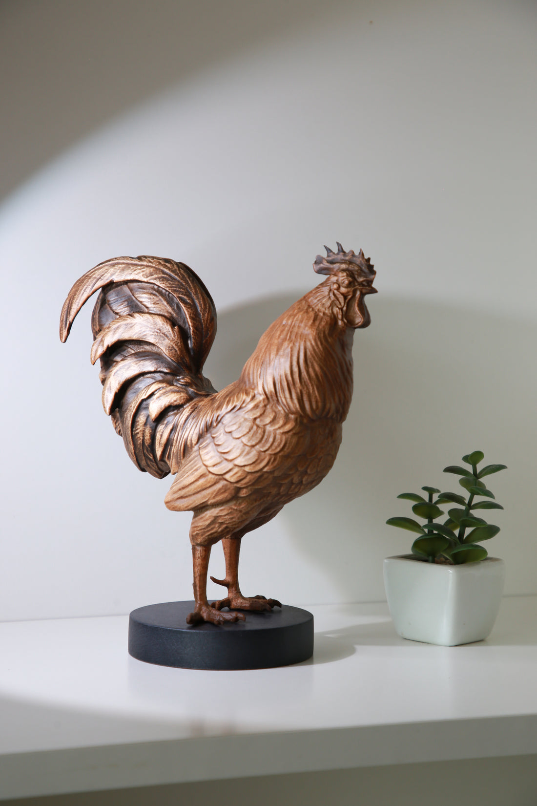 Wooden Rooster Figurine