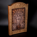 Wood Carving Altar Icon Jesus with Angels, Religious Catholic Icons of Our Lord, Jesus Icon Wood, Christian gifts