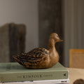 Duck wood sculpture, Wood carving duck decoy, Bird figurine farmhouse decor