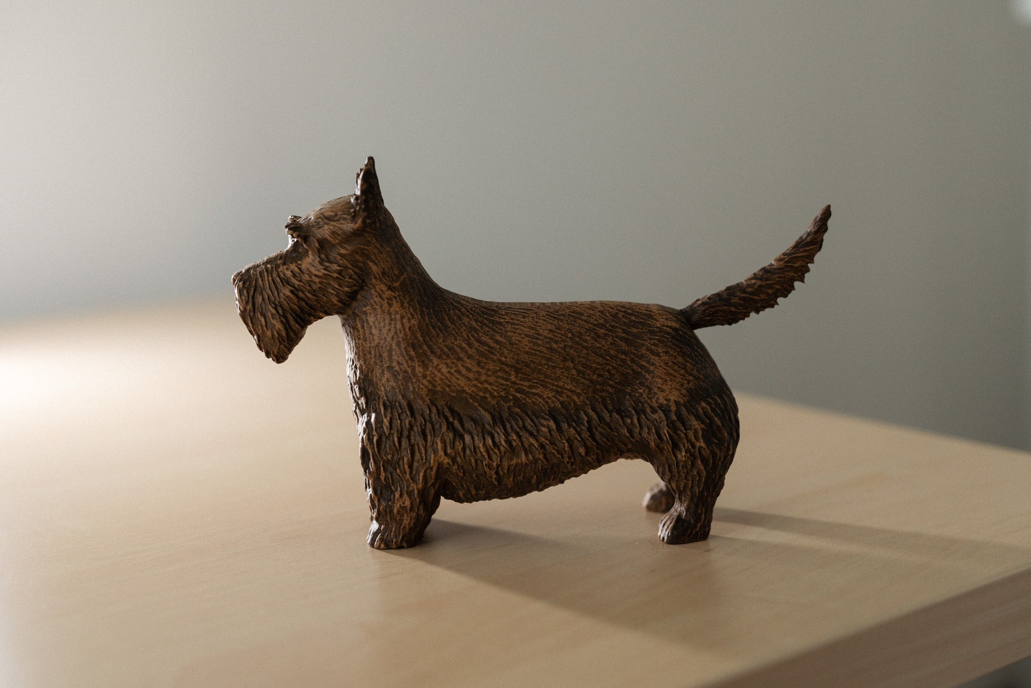 Scottish Terrier Wooden Figurine – Handcrafted Beechwood Dog Sculpture