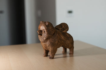 Chow Chow Wooden Figurine – Handcrafted Beechwood Dog Sculpture