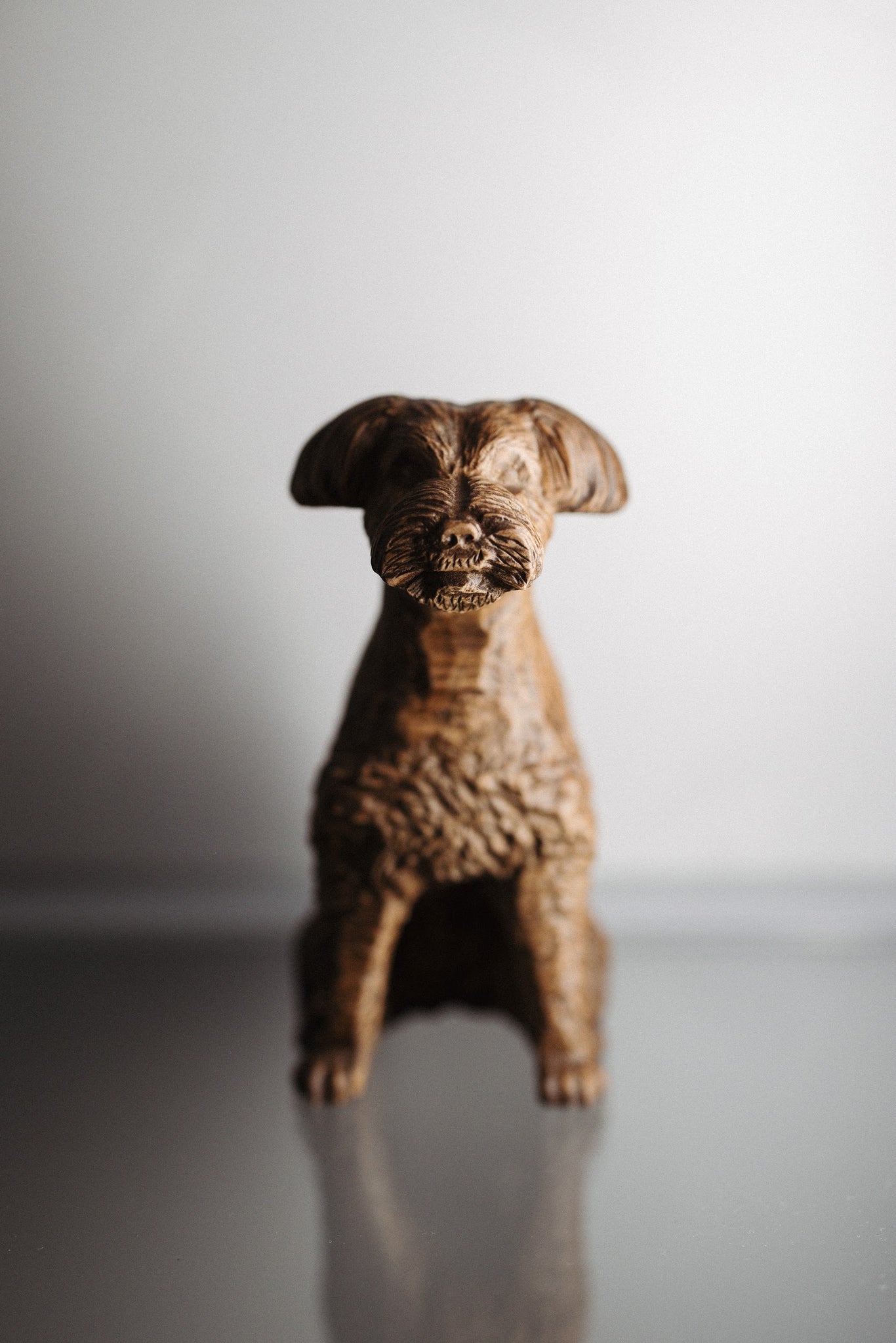 Schnauzer Wooden Figurine – Handcrafted Beechwood Dog Sculpture