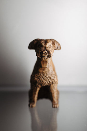 Schnauzer Wooden Figurine – Handcrafted Beechwood Dog Sculpture