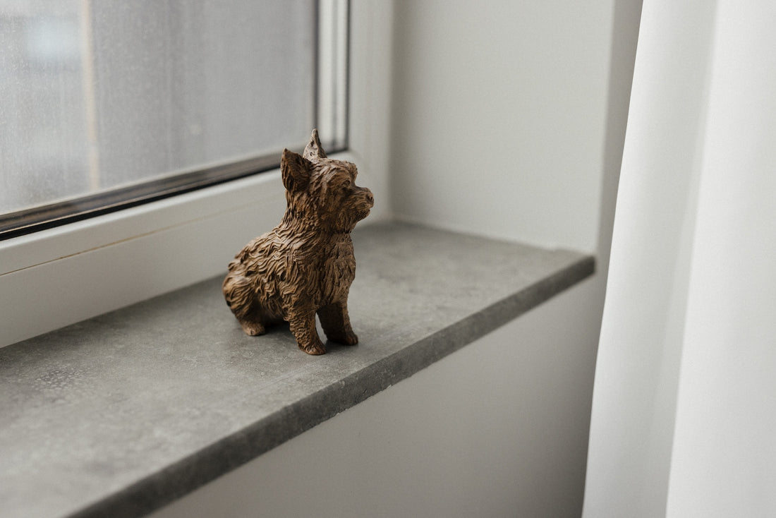 Yorkshire Terrier Puppy Wooden Figurine