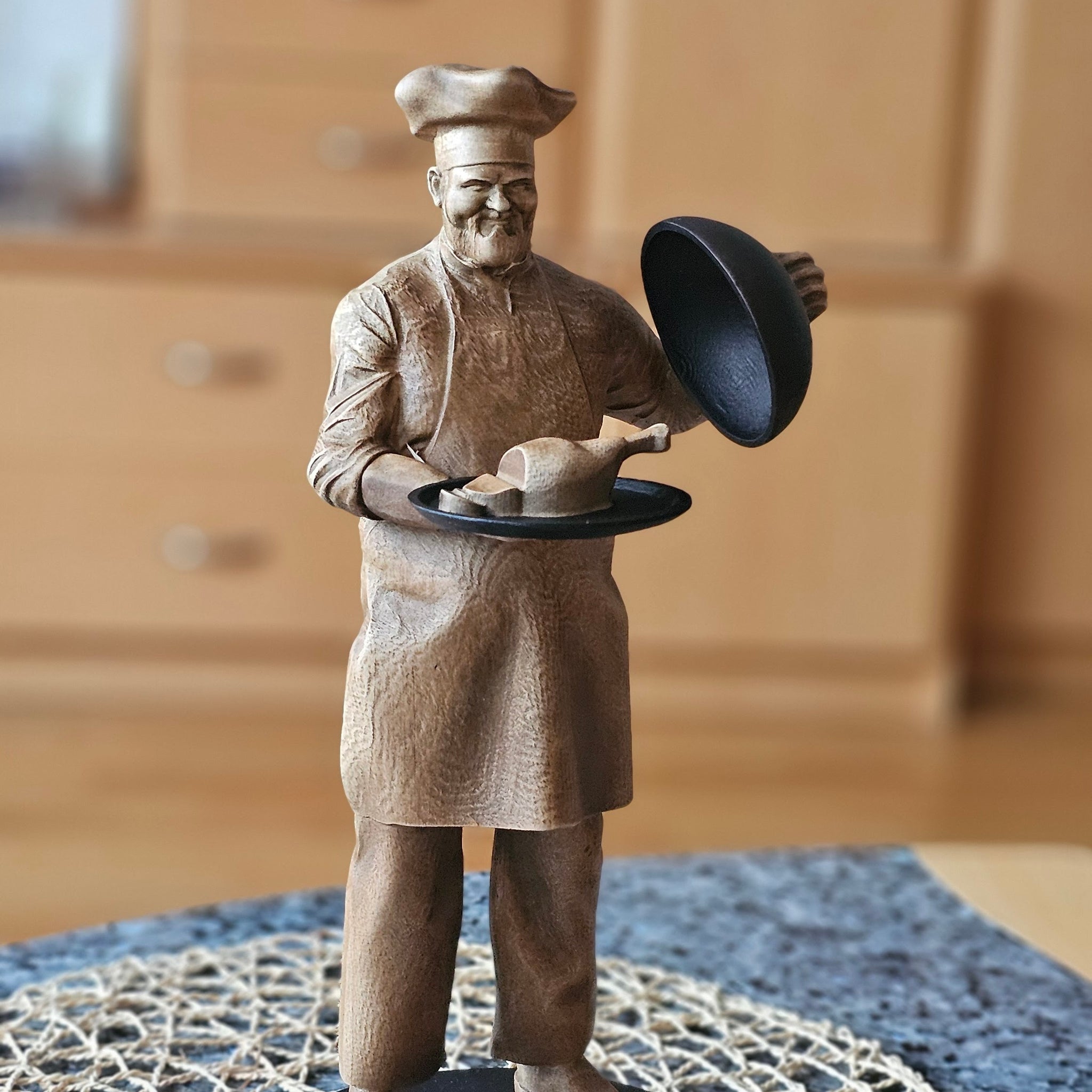 Wooden Chef Figurine — Handcrafted from Beech Wood