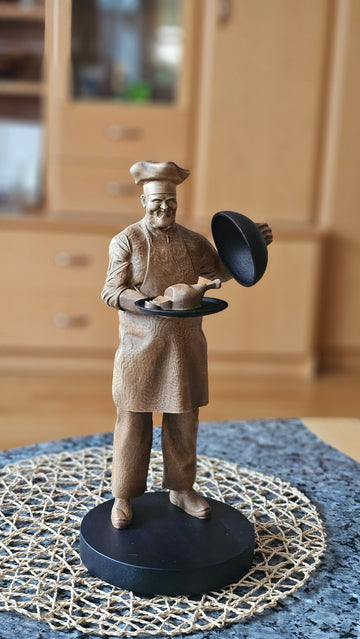 Wooden Chef Figurine — Handcrafted from Beech Wood