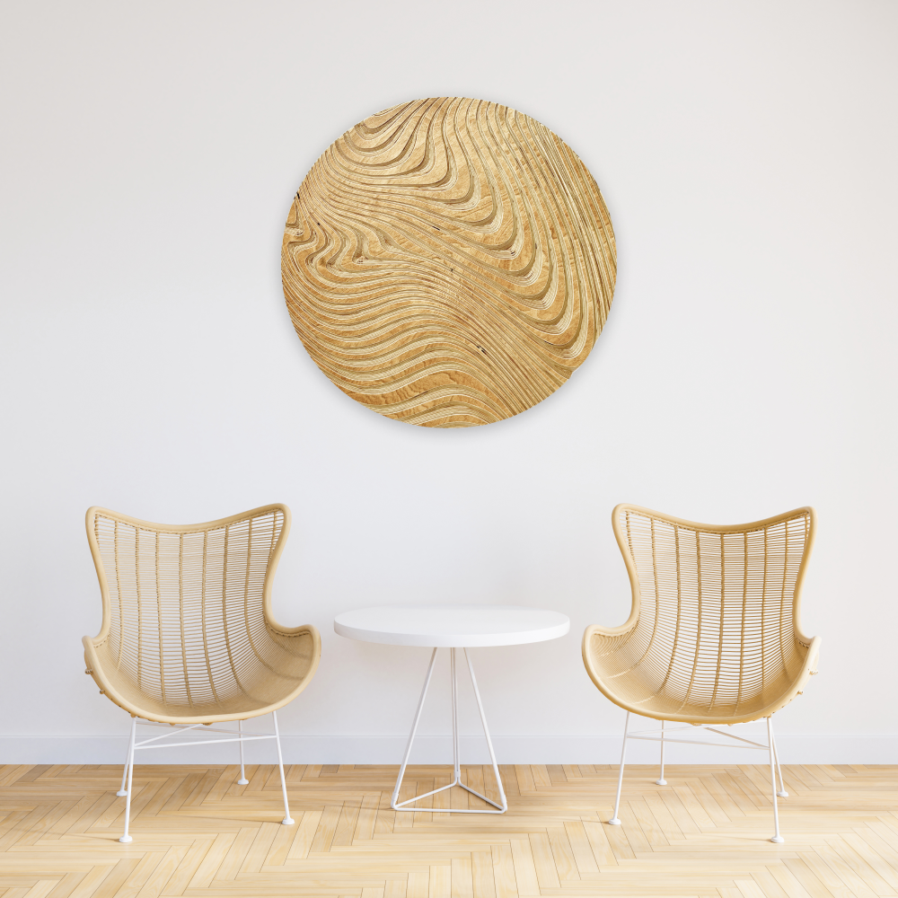 Carved Geometric Circle Wood Wall Art