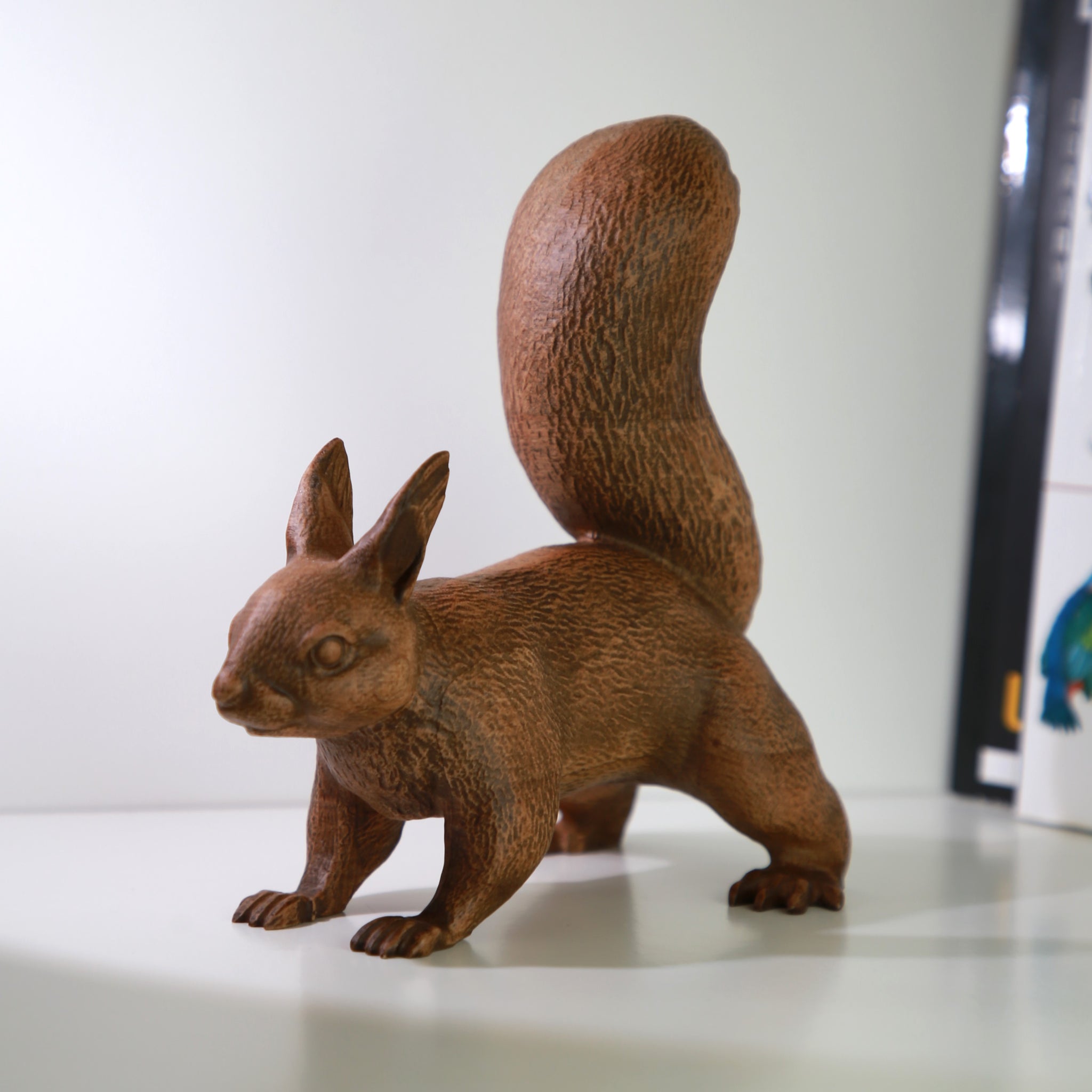 Squirrel Wooden Figurine – Handcrafted Beechwood Forest Sculpture