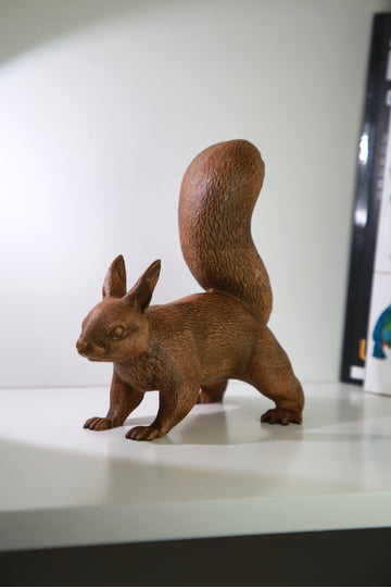 Squirrel Wooden Figurine – Handcrafted Beechwood Forest Sculpture
