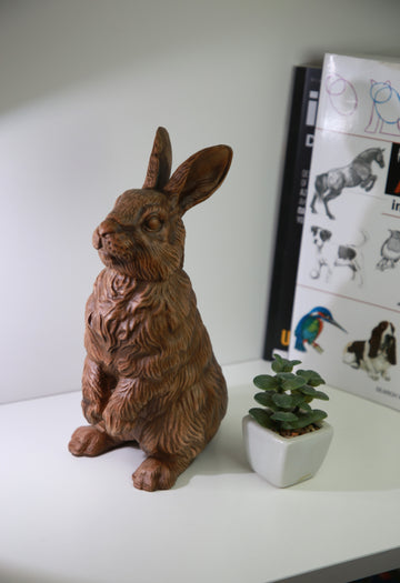 Hare Wooden Figurine – Handcrafted Beechwood Animal Sculpture