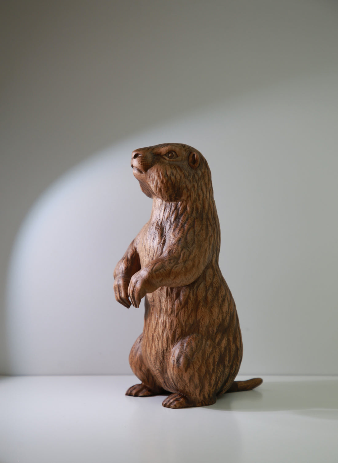 Marmot Wooden Figurine – Handcrafted Beechwood Sculpture