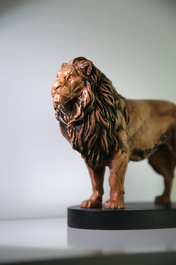 Wooden Lion Figurine