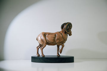 Solid Beech Wood Mountain Ram Figurine