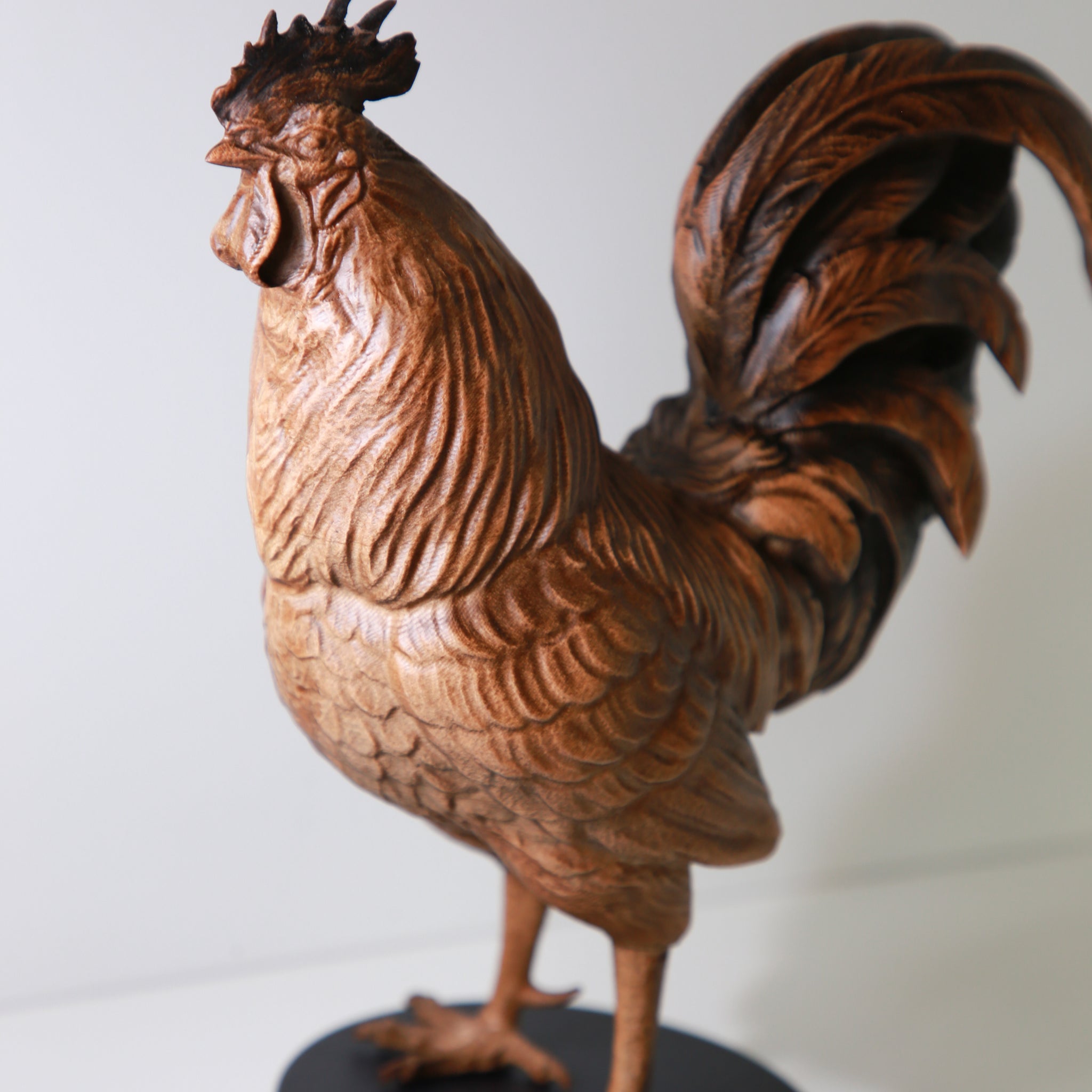 Wooden Rooster Figurine