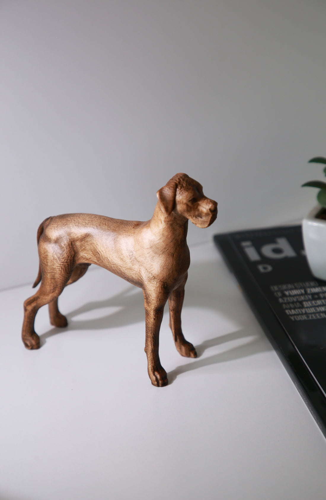 Great Dane Wooden Figurine – Handcrafted Beechwood Dog Sculpture