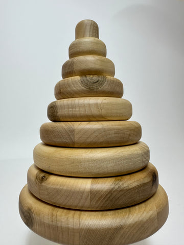 Wooden Pyramid | Handmade Beech Wood Stacking Sculpture