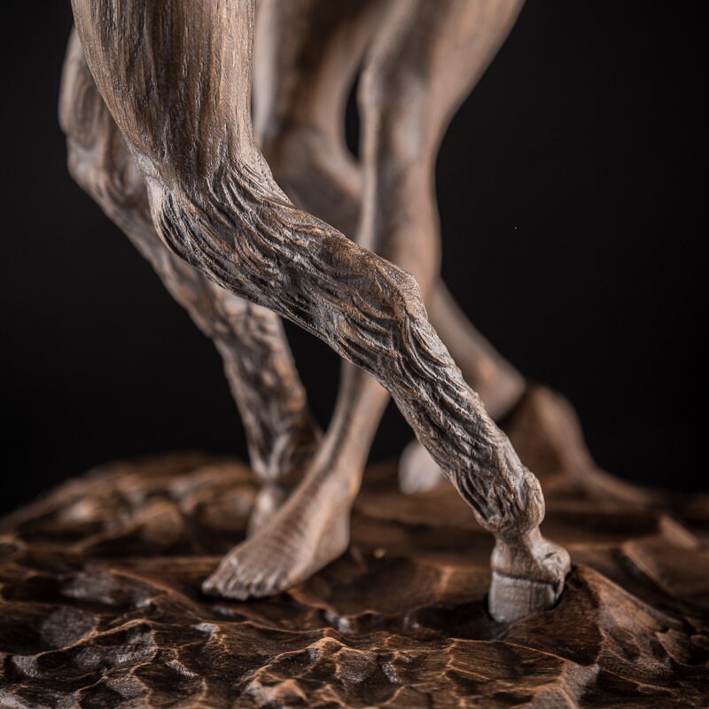 Statuette Satyr and Forest Nymph, Fantasy figurine, Wood Art Sculpture Bookshelf decor for 5th Anniversary
