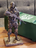 Custom male figurine, Wood Statuette for soldier, Personalized statue gift for Dad or Husband