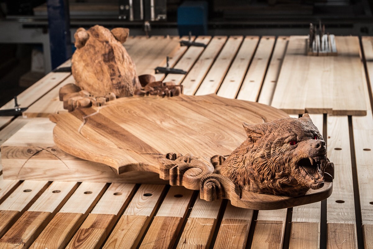 Large Charcuterie Board with handles of heads, Large Ottoman Tray, Personalized Wood Tray, Custom meat board, Unique Wedding gift