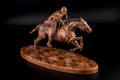 Statuette Knight with Sword on Galloping Horse Wood statue for Home Decor Knight statue Charging knight figurine