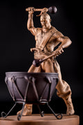 Wooden Statuette of Ukrainian Cossack with Drum for Housewarming gift