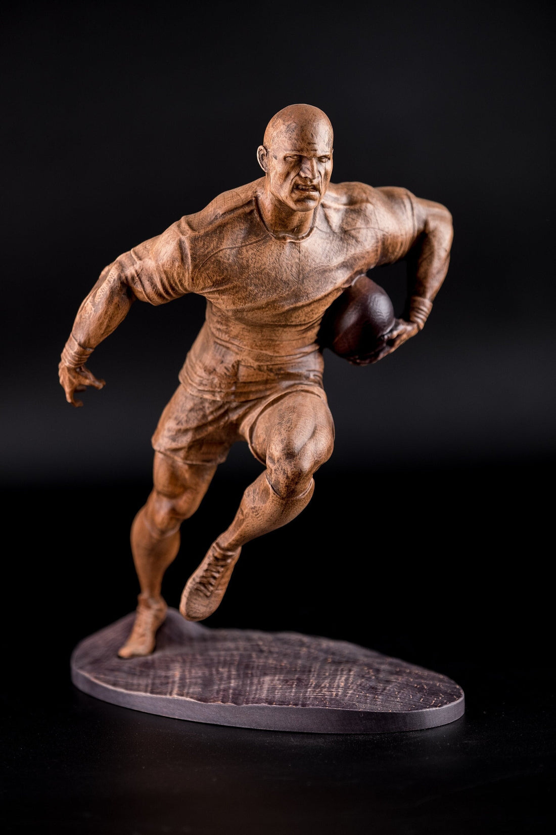 Footbooll Player Statuette, Thanksgiving & football, Football gifts for players, Roman, Wooden sculpture, Bookshelf decor