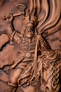 Norse mythology Odin on Horse 3D Wood Wall Art Decor, Wood Carved Painting Warrior, viking decor, Odin statue