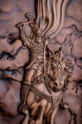 Norse mythology Odin on Horse 3D Wood Wall Art Decor, Wood Carved Painting Warrior, viking decor, Odin statue