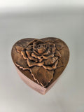 Rustic wedding ring box, Hand carved small wooden box, Heart casket for jewelry, Engraved wood trinket box