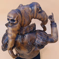 Statuette medieval jester with book for bookshelf decor and Birthday gift Wood carved clown figurine