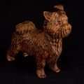 Wood carved statue Yorkshire terrier statuette, Dog miniature, Small pet figurine dog collectors' gift