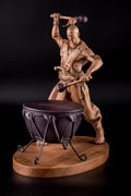 Wooden Statuette of Ukrainian Cossack with Drum for Housewarming gift