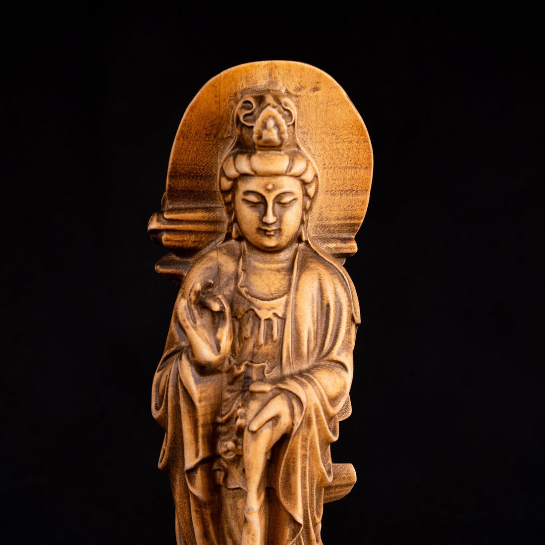 Buddha wooden statuette gift for buddhist, Buddha statue for altar and bookshelf decor, Shakyamuni Buddha