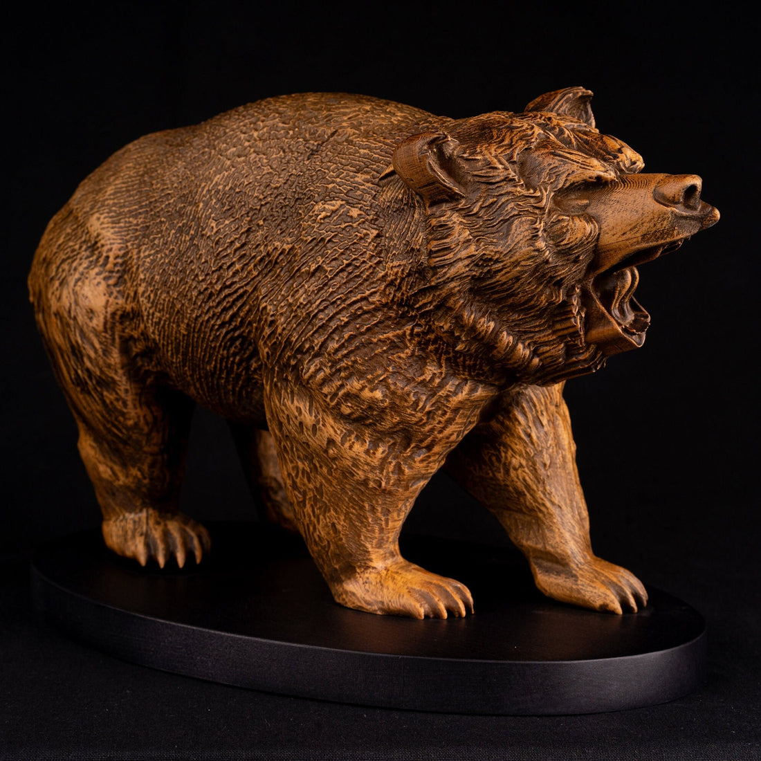 Wooden bear statue