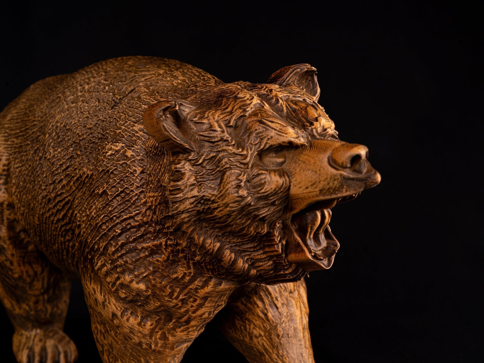 Wooden bear statue