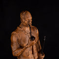 Statuette cossack with tobacco pipe, Wooden boockshelf decor, Wooden figurine, Wood carving sculpture, Ukrainian cossack