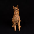 German Shepherd Small Dog Figurine Perfect Gift For Kids, Wooden Statuette for Dog lovers and Bookshelf Decor