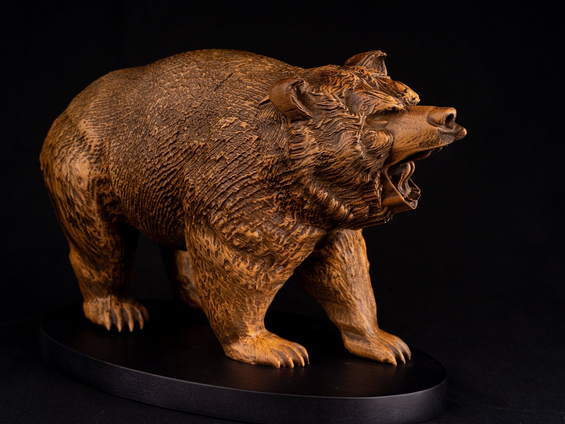 Wooden bear statue