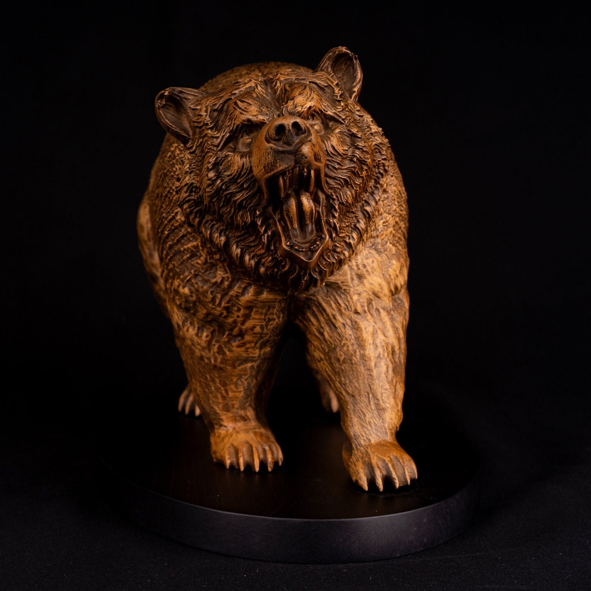 Wooden bear statue