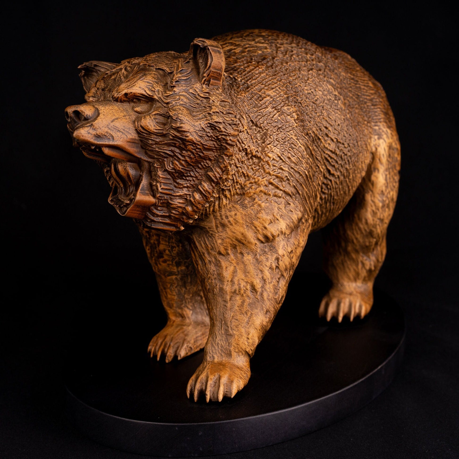 Wooden bear statue