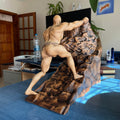 Wood Carving Ancient Greek Sisyphus Statue, Greek Mythology Sculpture Unique Wood Art Gift, Wooden