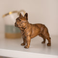 French bulldog figurine wood carved, Small dog statue Gift for Dog Lover, Mini dog figurine